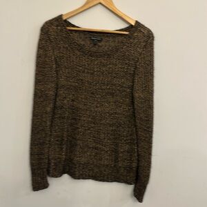 Eileen Fisher Mohair Alpaca Blend Sweater Aged Bronze & Black | L